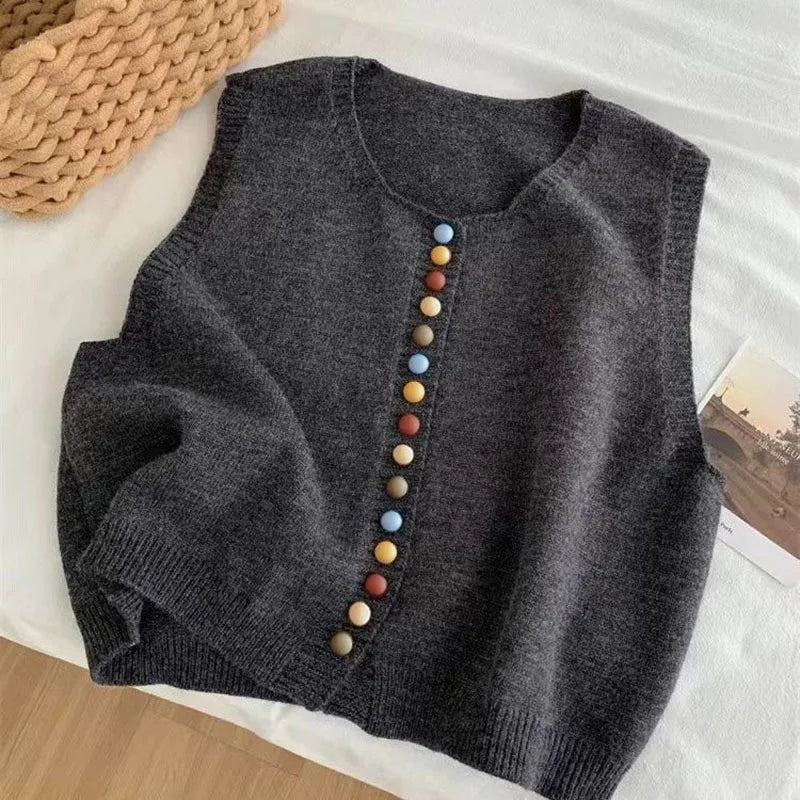 Women's Soft Knit Layering Vest in Grey