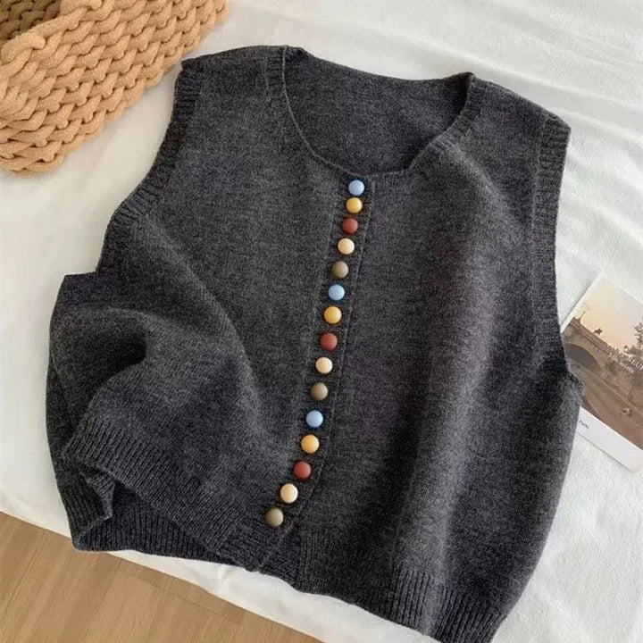 Women's Soft Knit Layering Vest in Grey