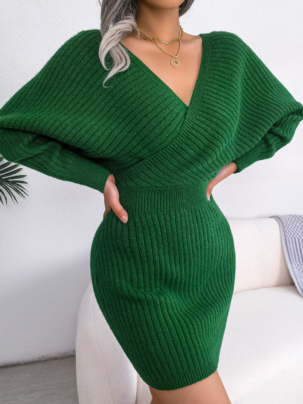 Women's Soft Long Pullover for Everyday in Green