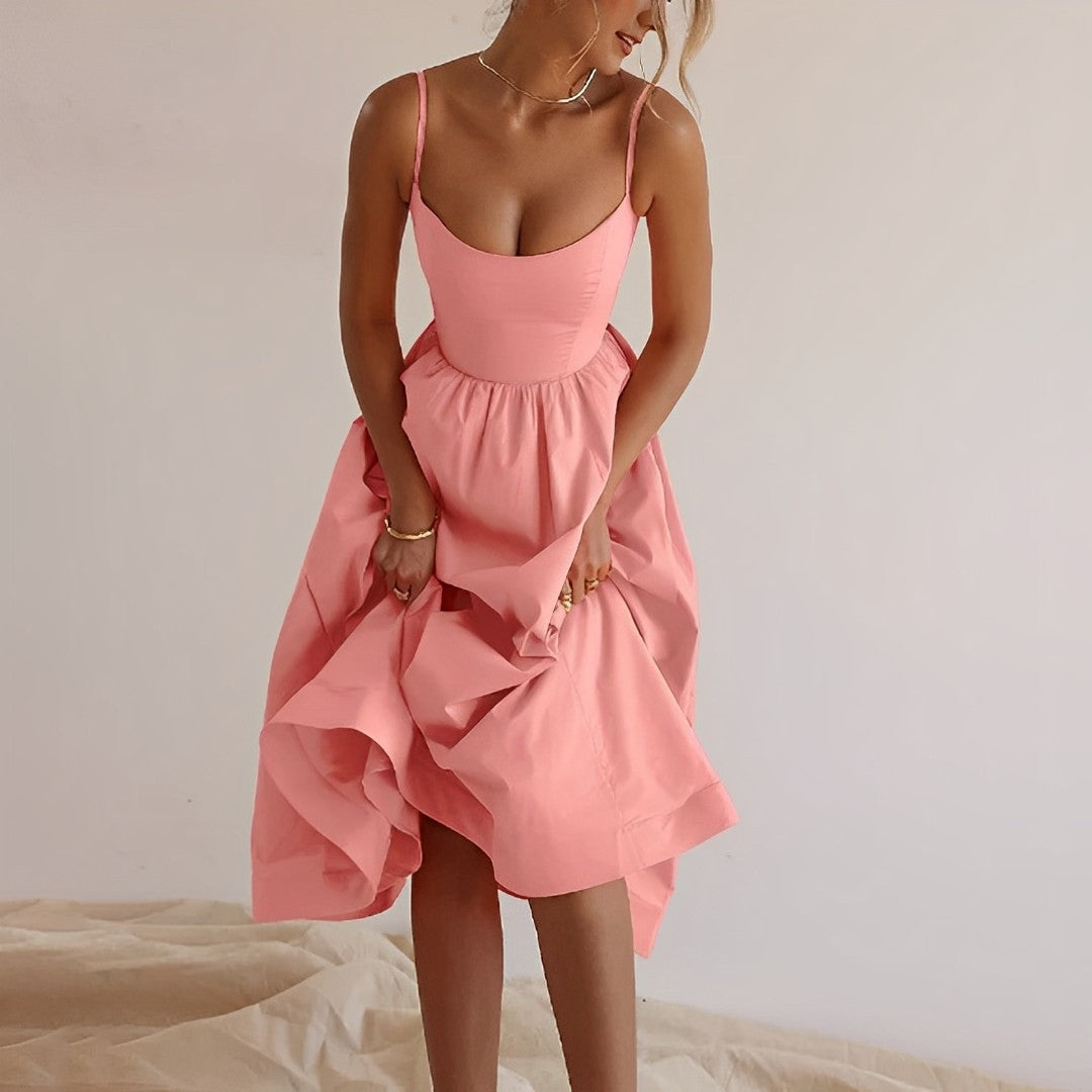 Women's Sophisticated Cocktail Midi Dress for Evening (4)