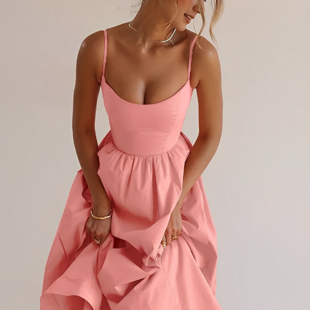 Women's Sophisticated Cocktail Midi Dress for Evening (5)