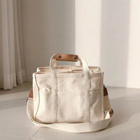 Esme | Women's Spacious Canvas Bag with Leather Trim