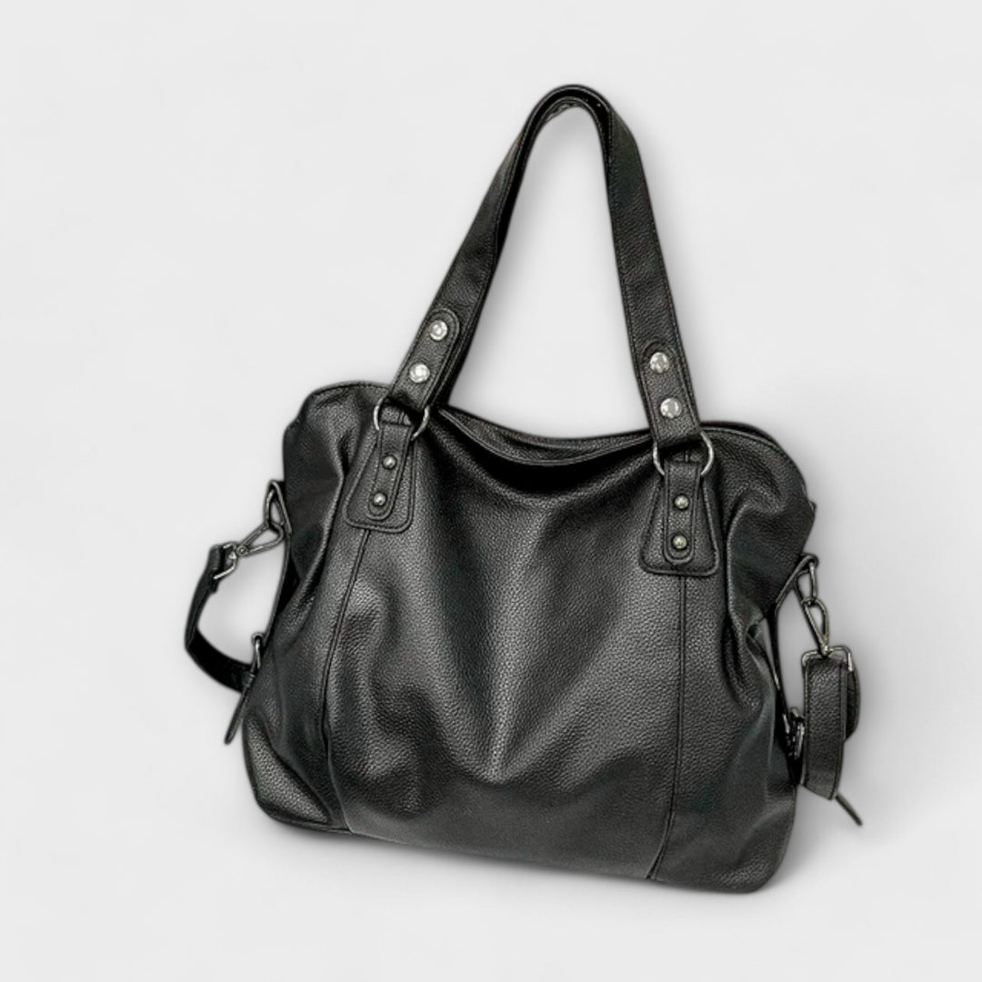 Women's Spacious Structured Leather Tote Bag with Strap (8)