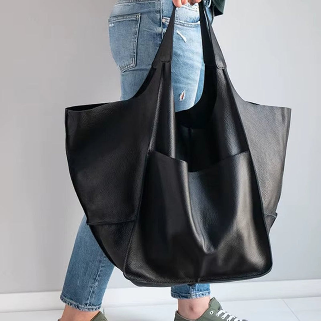 Women's Spacious Structured Vegan Leather Tote Bag (11)
