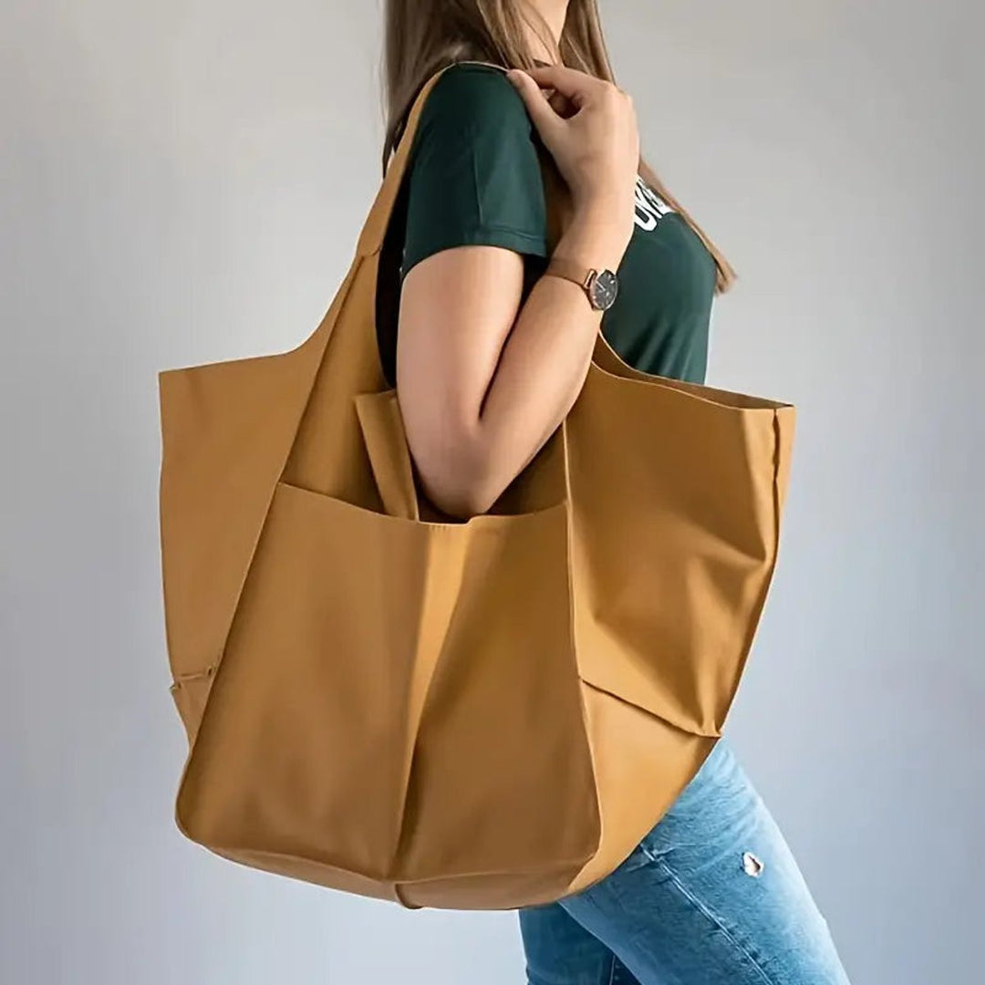 Women's Spacious Structured Vegan Leather Tote Bag (3)