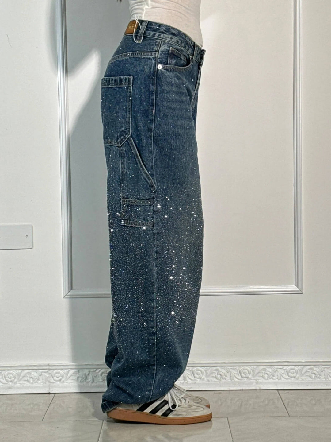 Women's Sparkling Carpenter-Style Jeans (2)