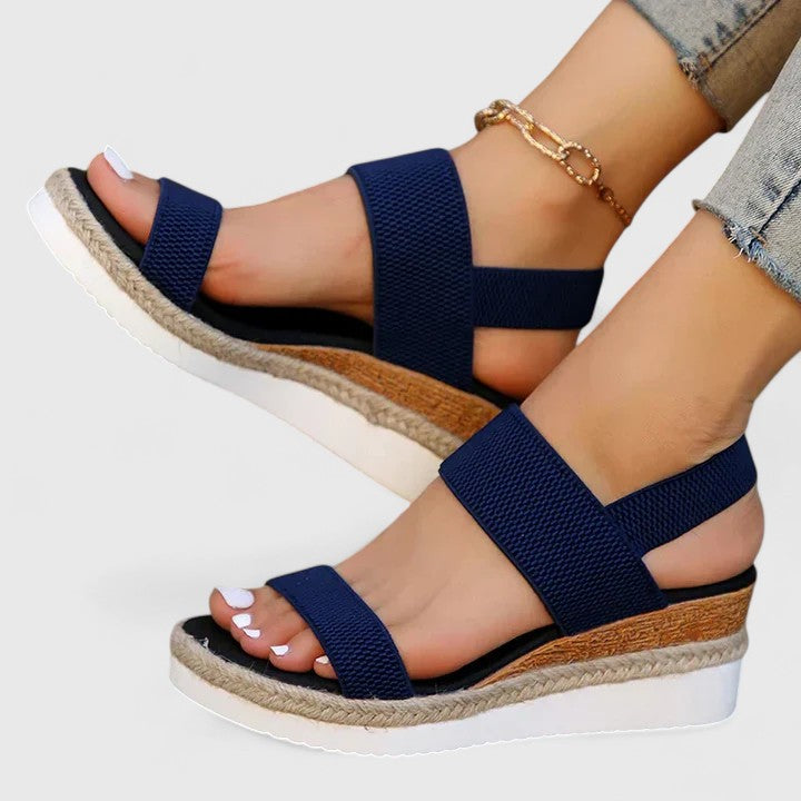 Women's Strappy Platform Sandal for Summer in Blue