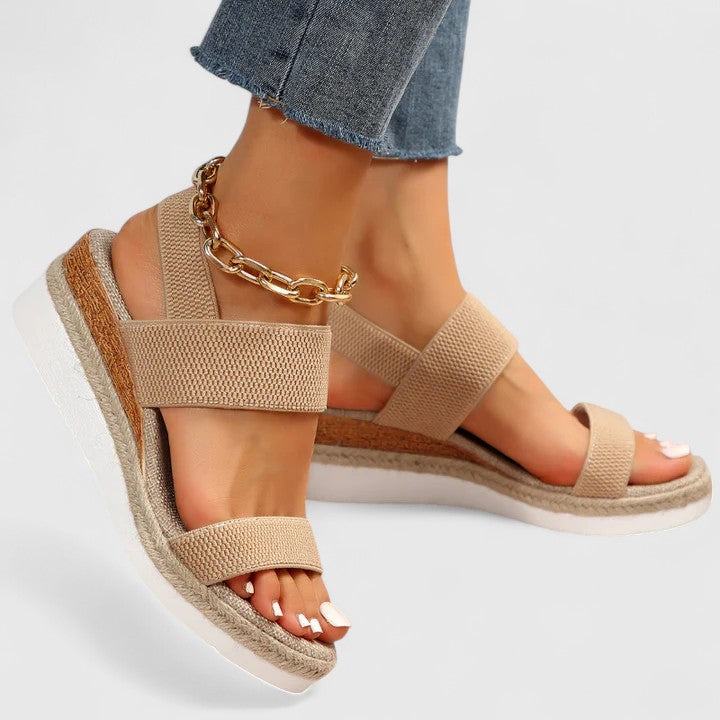 Women's Strappy Platform Sandal for Summer in Brown