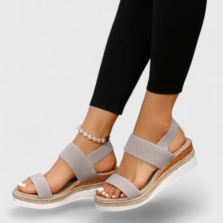 Women's Strappy Platform Sandal for Summer in Grey