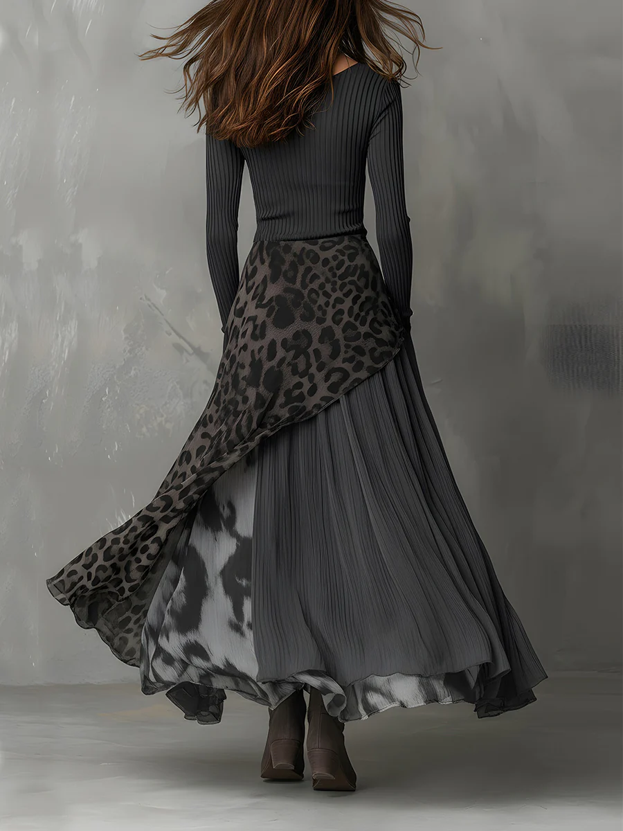 Women's Striking Leopard-Print Evening Maxi Dress (2)