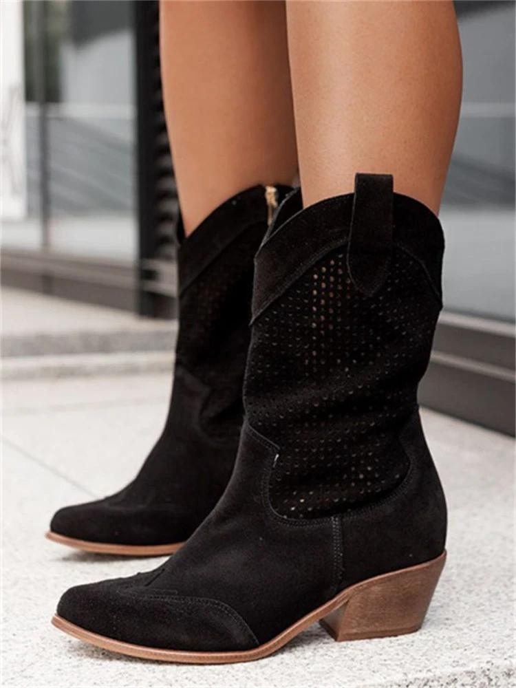 Women's Stylish Low Boots Daily in Black