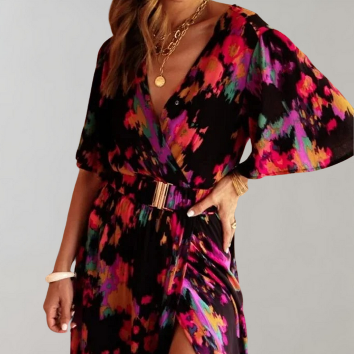 Women's Summer Maxi Dress for Wedding Guests in Black 2