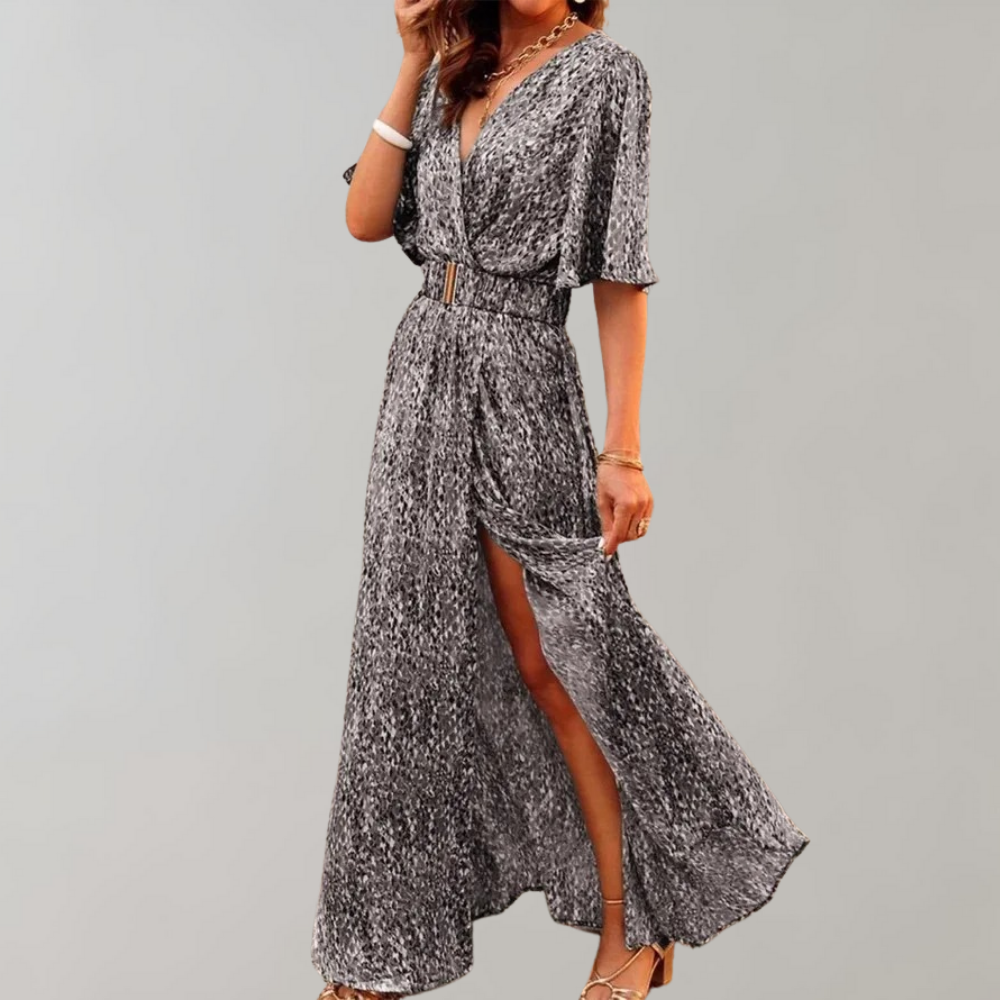 Women's Summer Maxi Dress for Wedding Guests in Grey