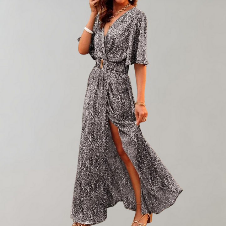 Women's Summer Maxi Dress for Wedding Guests in Grey