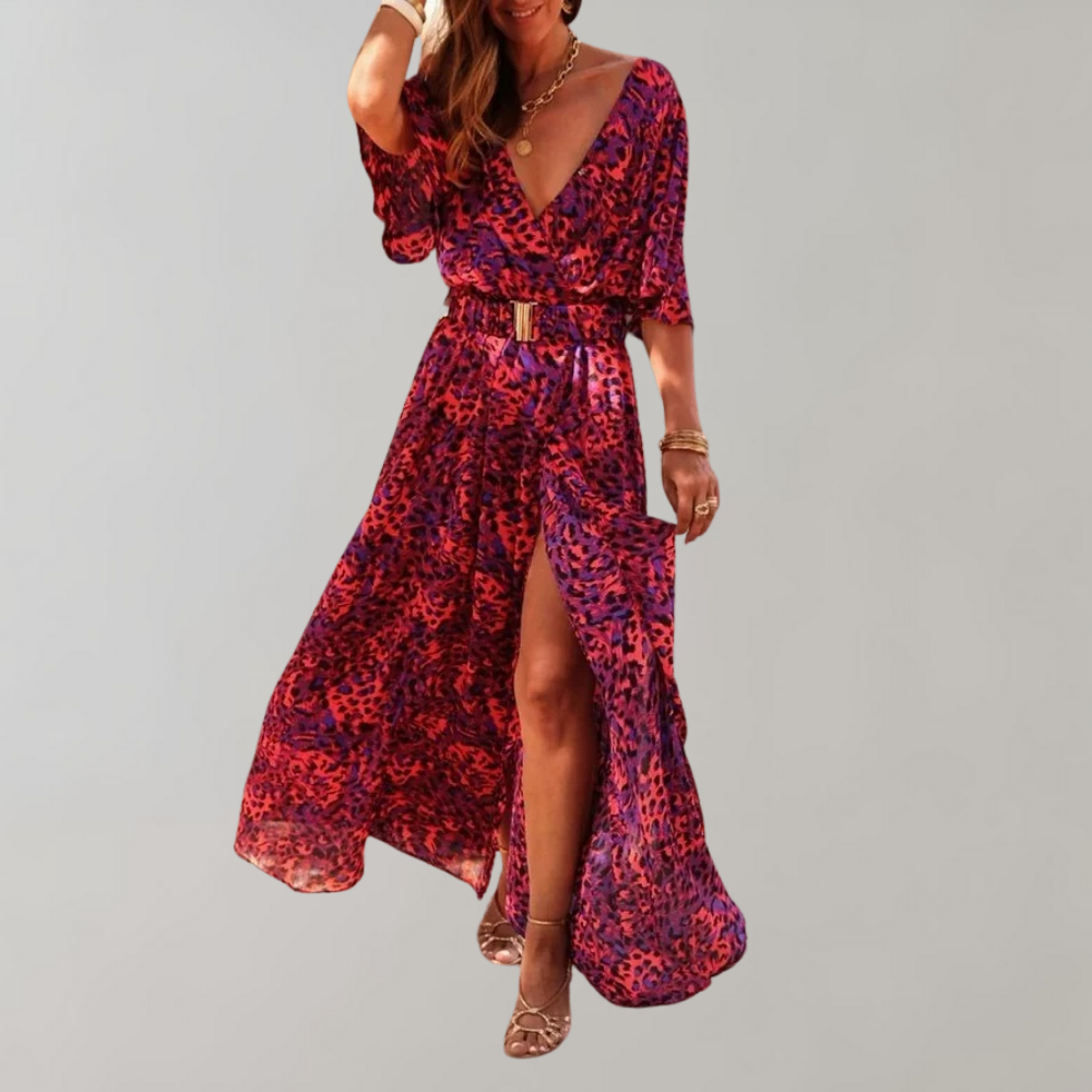 Women's Summer Maxi Dress for Wedding Guests in Red