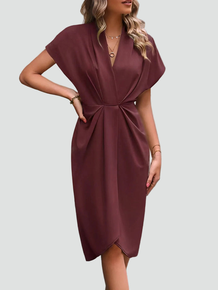 Women's Summer Midi Wrap Dress in Roest