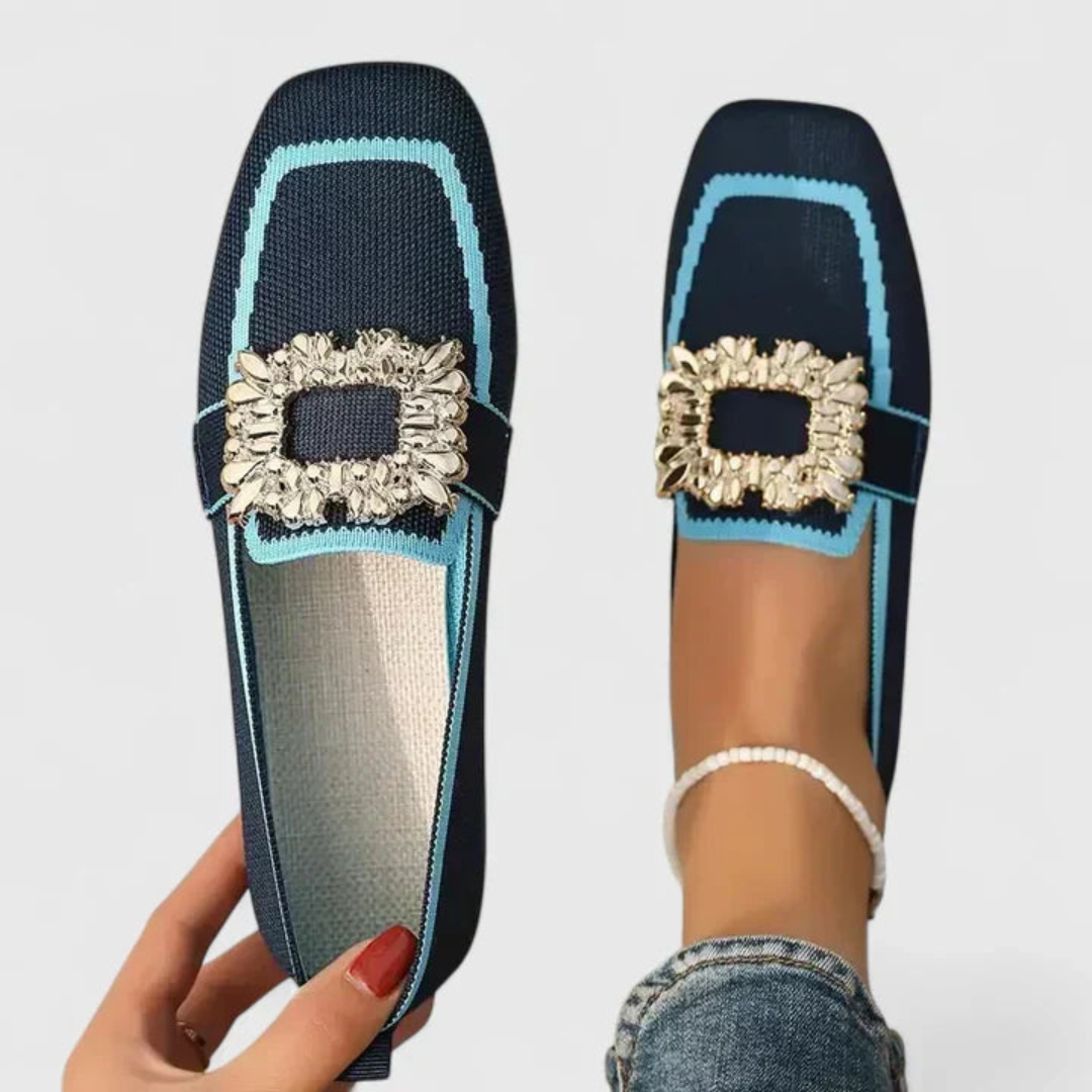 Women's Summer Slip-On Loafer with Buckle in Blue