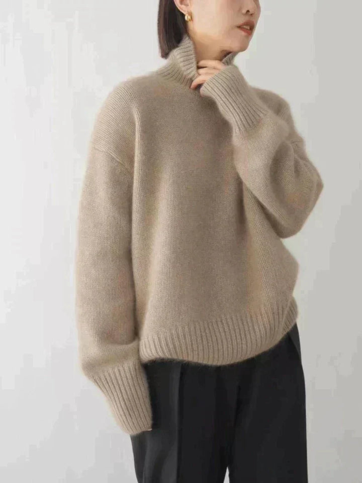 Women's Timeless Cashmere Pullover in Khaki 1