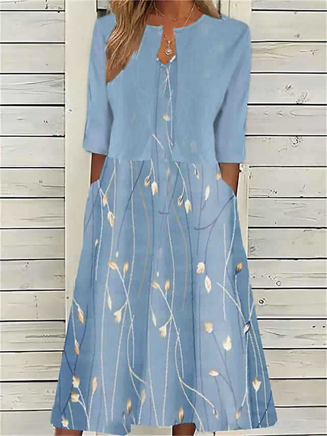 Women's Two-Piece Spring Midi Dress