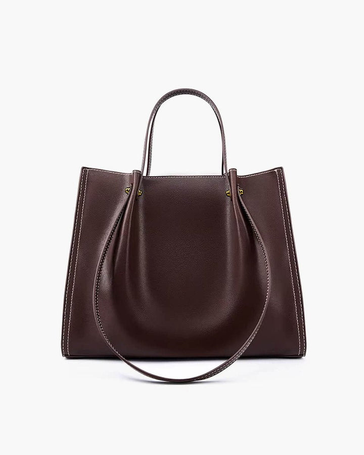Women's Vegan Leather Structured Tote Bag (3)