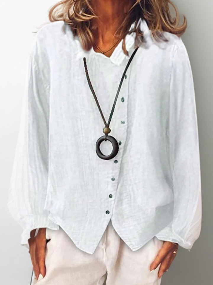 Women's Versatile Casual Everyday Shirt in Beige