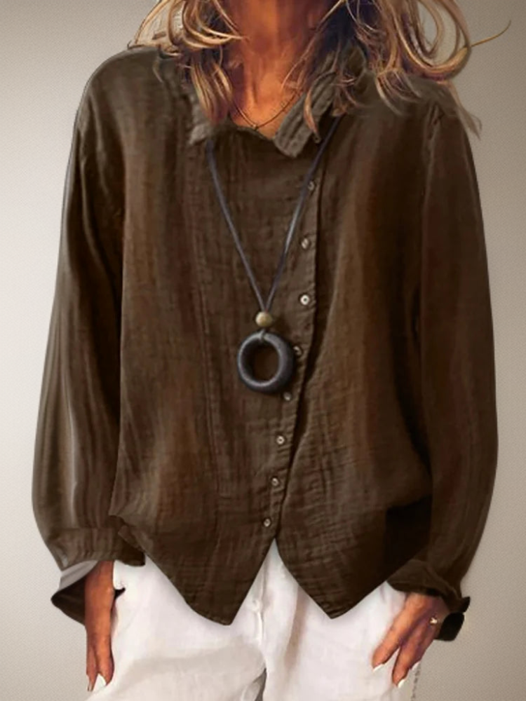 Women's Versatile Casual Everyday Shirt in Brown