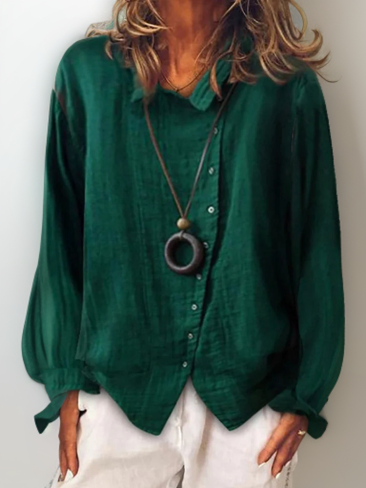 Women's Versatile Casual Everyday Shirt in Green