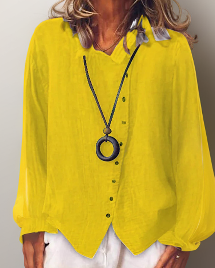 Women's Versatile Casual Everyday Shirt in Yellow