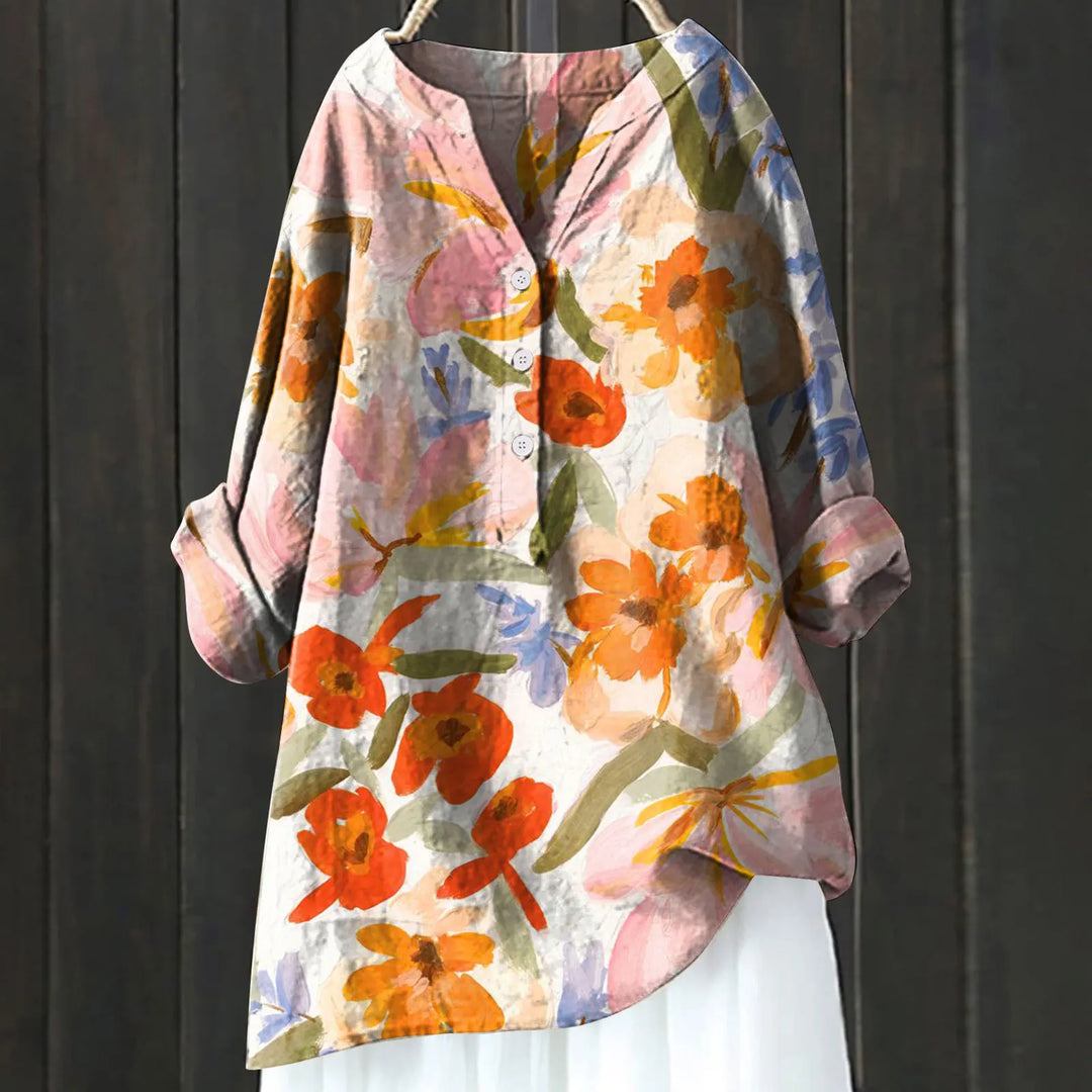 Women's Versatile Longsleeve Blouse in Multicolour