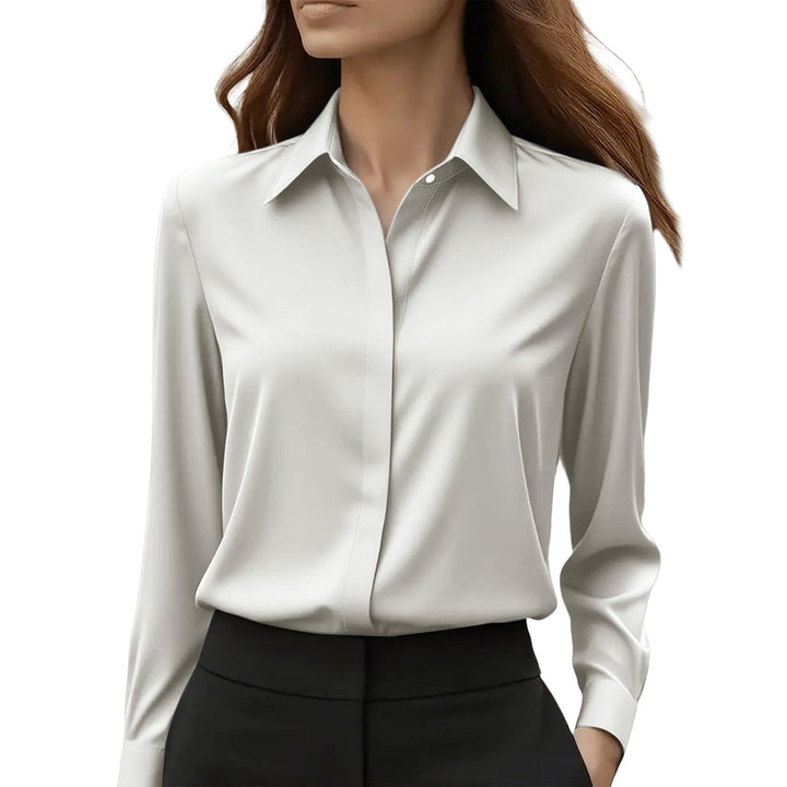 Women's Versatile Office Blouse in Light Grey