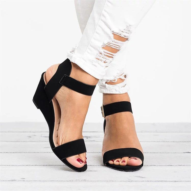 Women's Versatile Wedge Sandal for Summer in Black