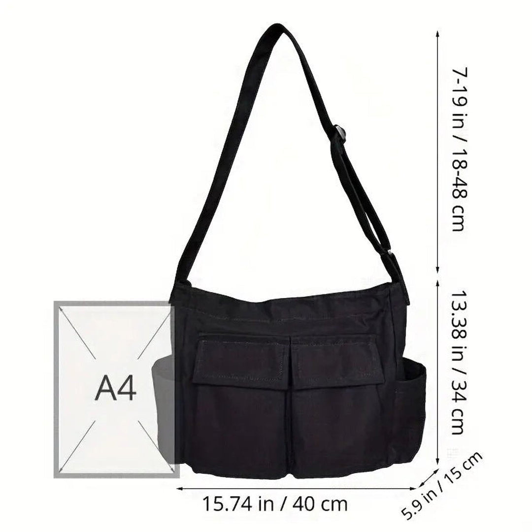 Women's Vintage Canvas Crossbody Bag with Pockets (2)