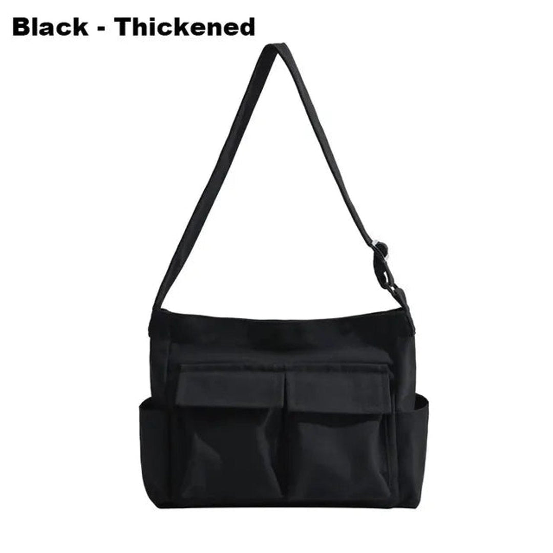 Women's Vintage Canvas Shoulder Bag for Everyday in Thickened in Black