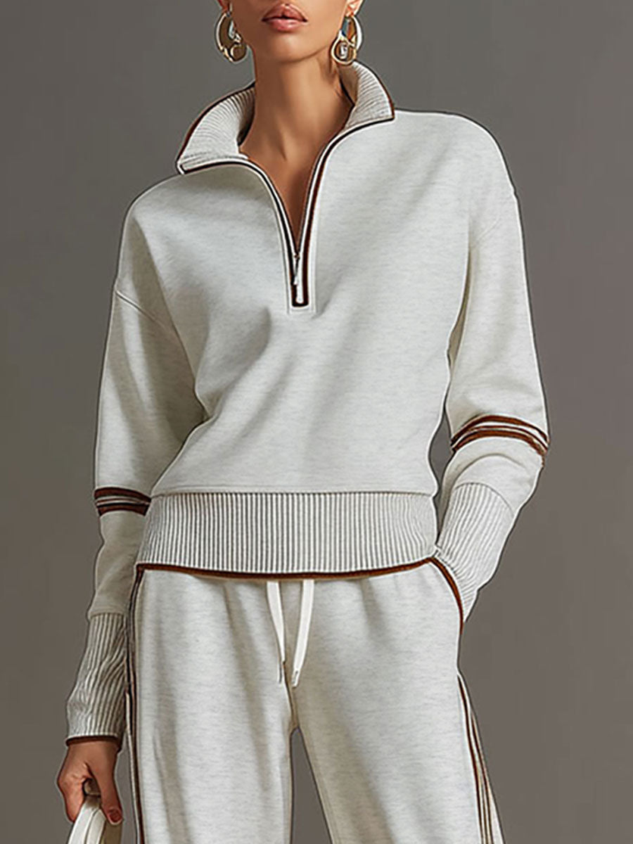 Women's Vintage-Inspired Sweatshirt and Trousers Set (17)