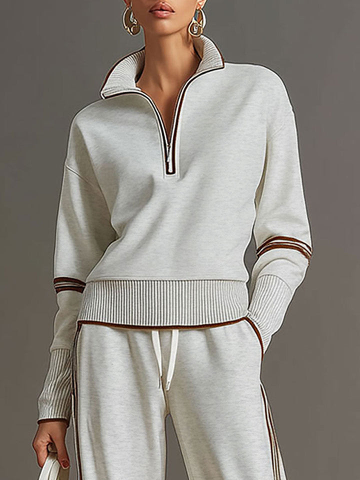 Women's Vintage-Inspired Sweatshirt and Trousers Set (17)