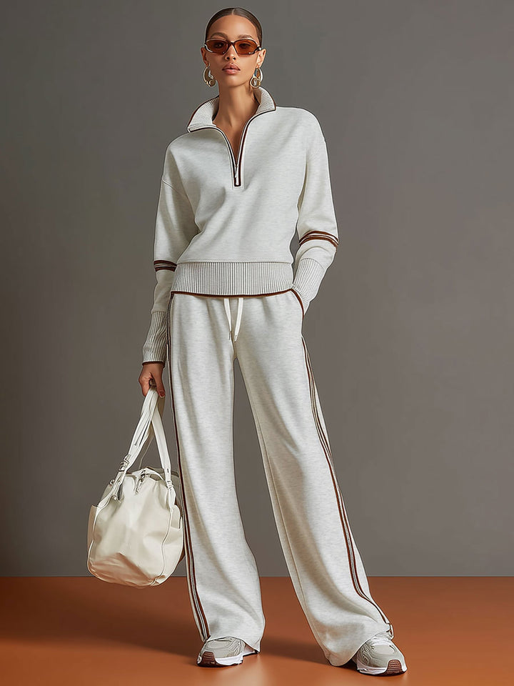 Women's Vintage-Inspired Sweatshirt and Trousers Set (4)