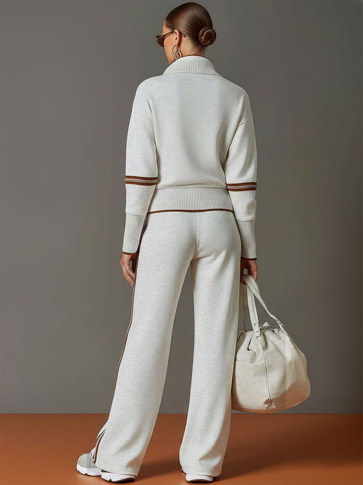 Women's Vintage-Inspired Sweatshirt and Trousers Set (5)