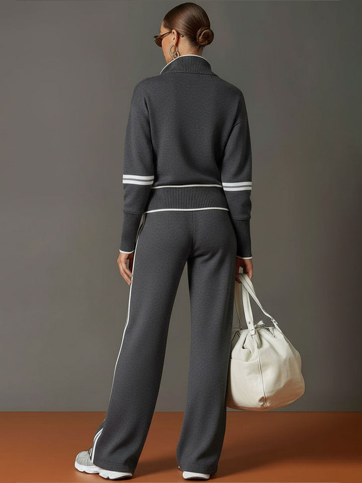 Women's Vintage-Inspired Sweatshirt and Trousers Set (7)