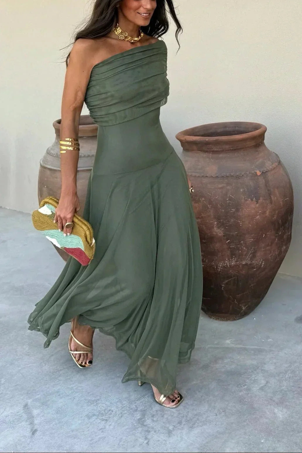 Women's Wedding Guest Maxi Dress with Elegant Draped Details (11)