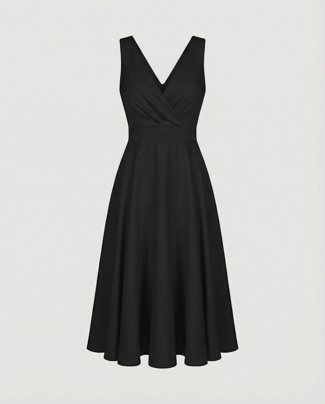 Women's Wedding Guest Midi Dress in Black