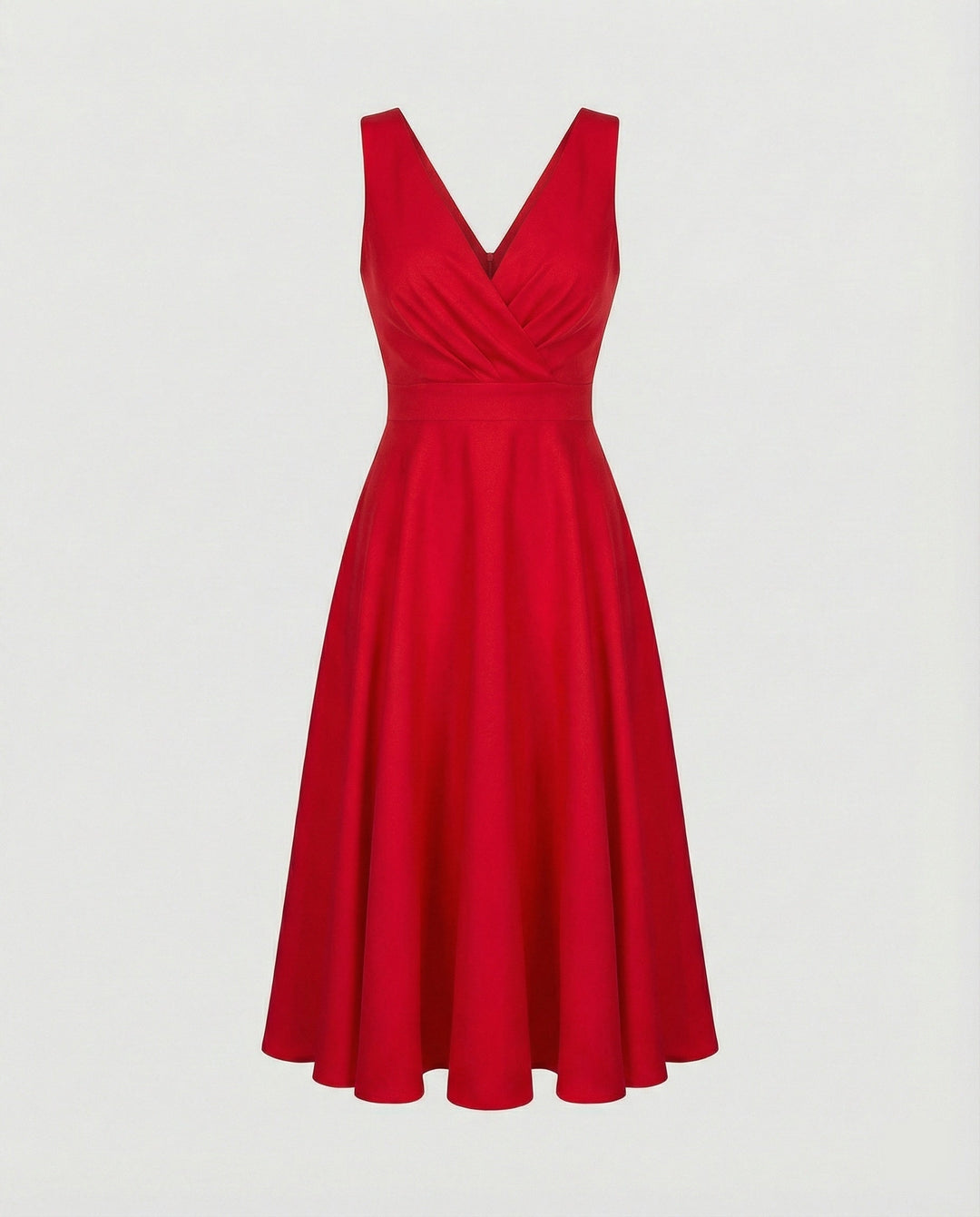 Women's Wedding Guest Midi Dress in Red