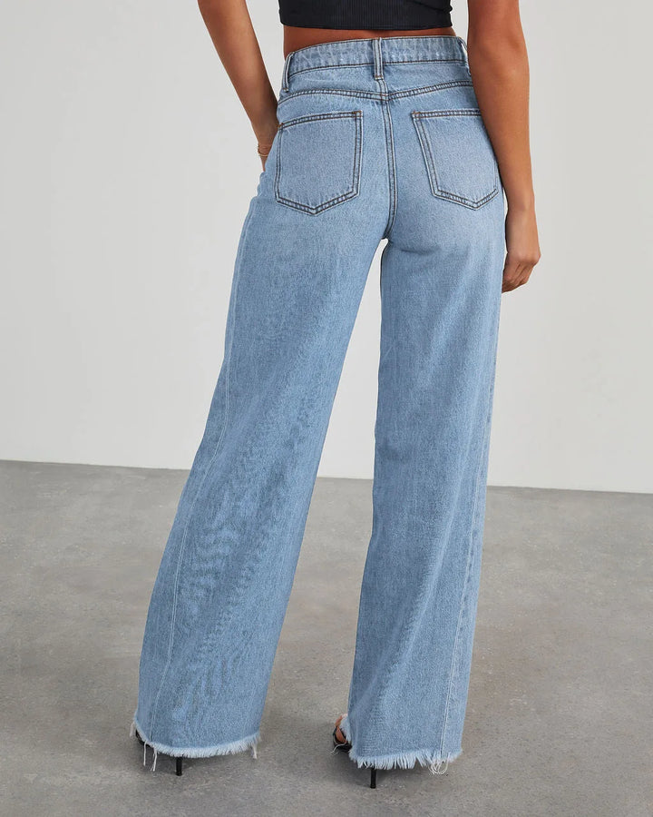 Women's Wide-Leg Jeans with Raw Hem (14)