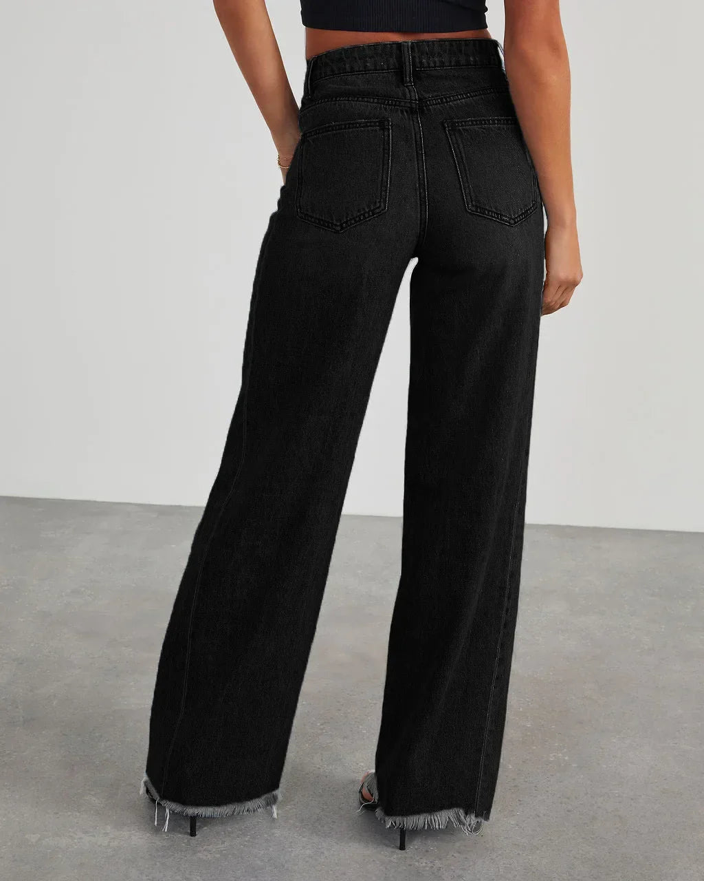 Women's Wide-Leg Jeans with Raw Hem (8)