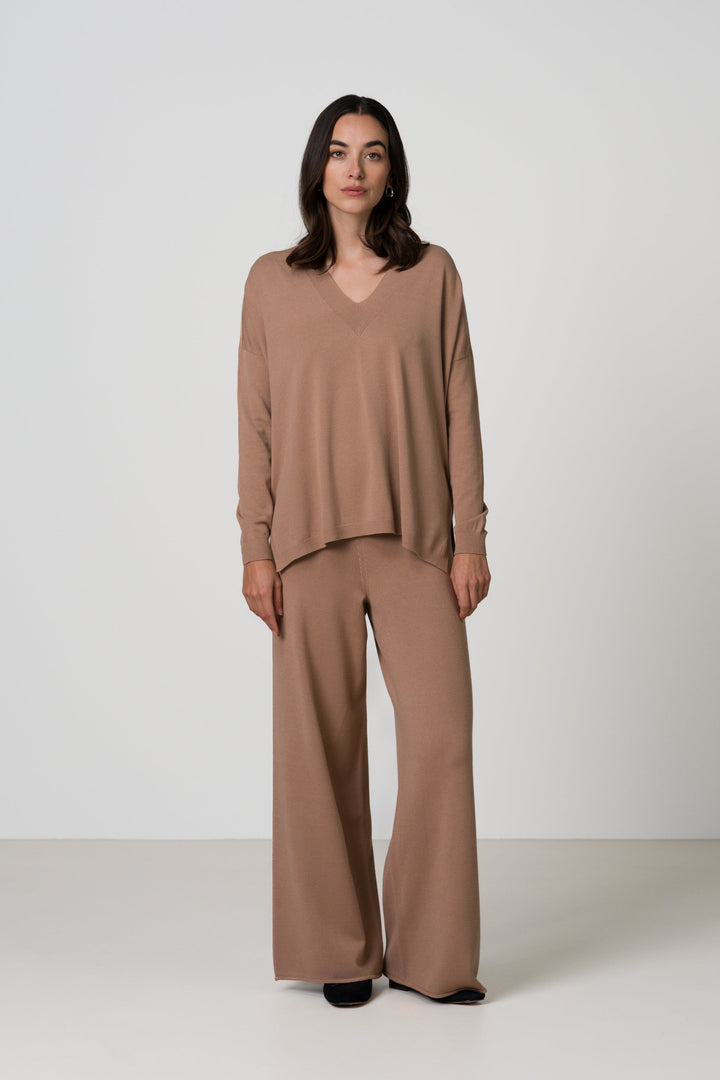 Women's Wide Leg Pants in Fine Knit (4)