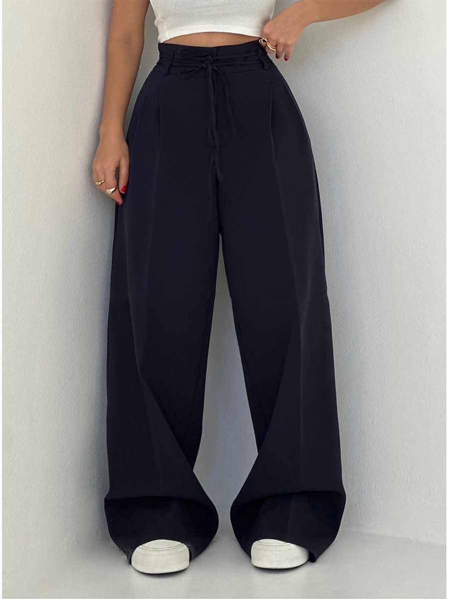 Women's Wide Pants for Refined Comfort in Navy