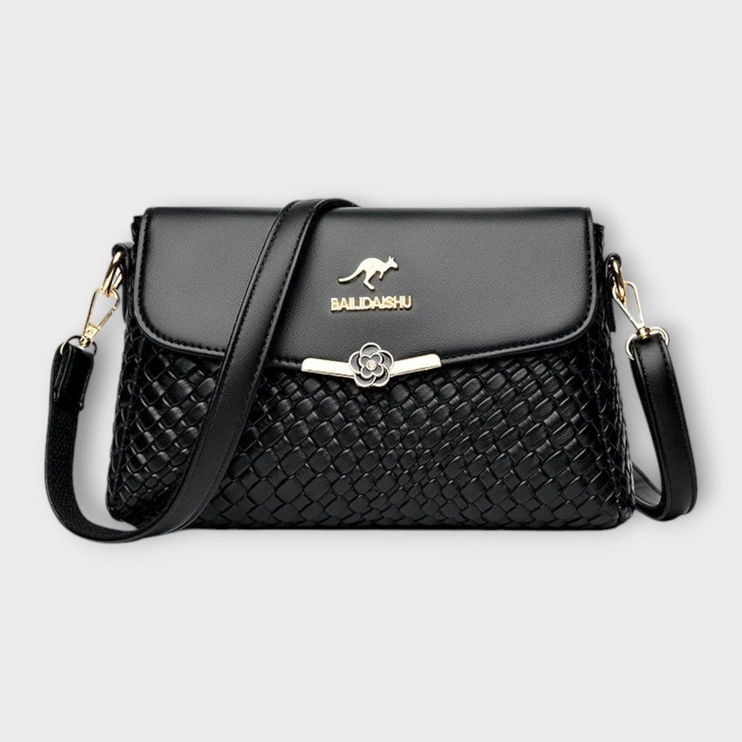 Women's Woven Crossbody Bag for Everyday Wear in Black