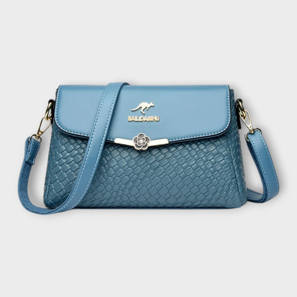 Women's Woven Crossbody Bag for Everyday Wear in Blue