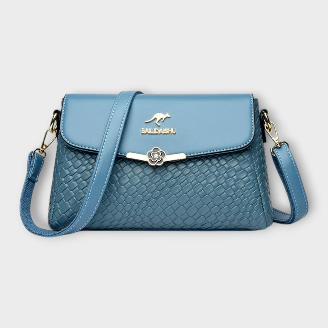 Women's Woven Crossbody Bag for Everyday Wear in Blue