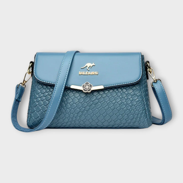 Women's Woven Crossbody Bag for Everyday Wear in Blue