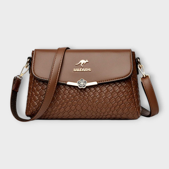 Women's Woven Crossbody Bag for Everyday Wear in Brown